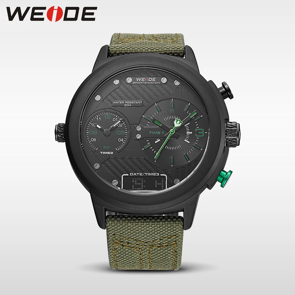 WEIDE Новые оригинальные нейлоновые мужские спортивные часы Отображение даты три