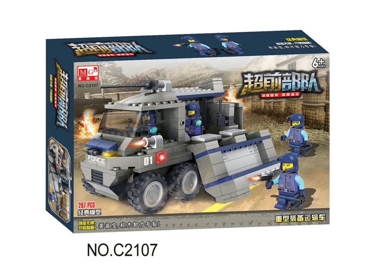 Конструктор из кирпичей "Машины, танки, боевые модели военной и полицейской техники" для детей, набор творческих игрушек Enlighten Block Kids Gift.