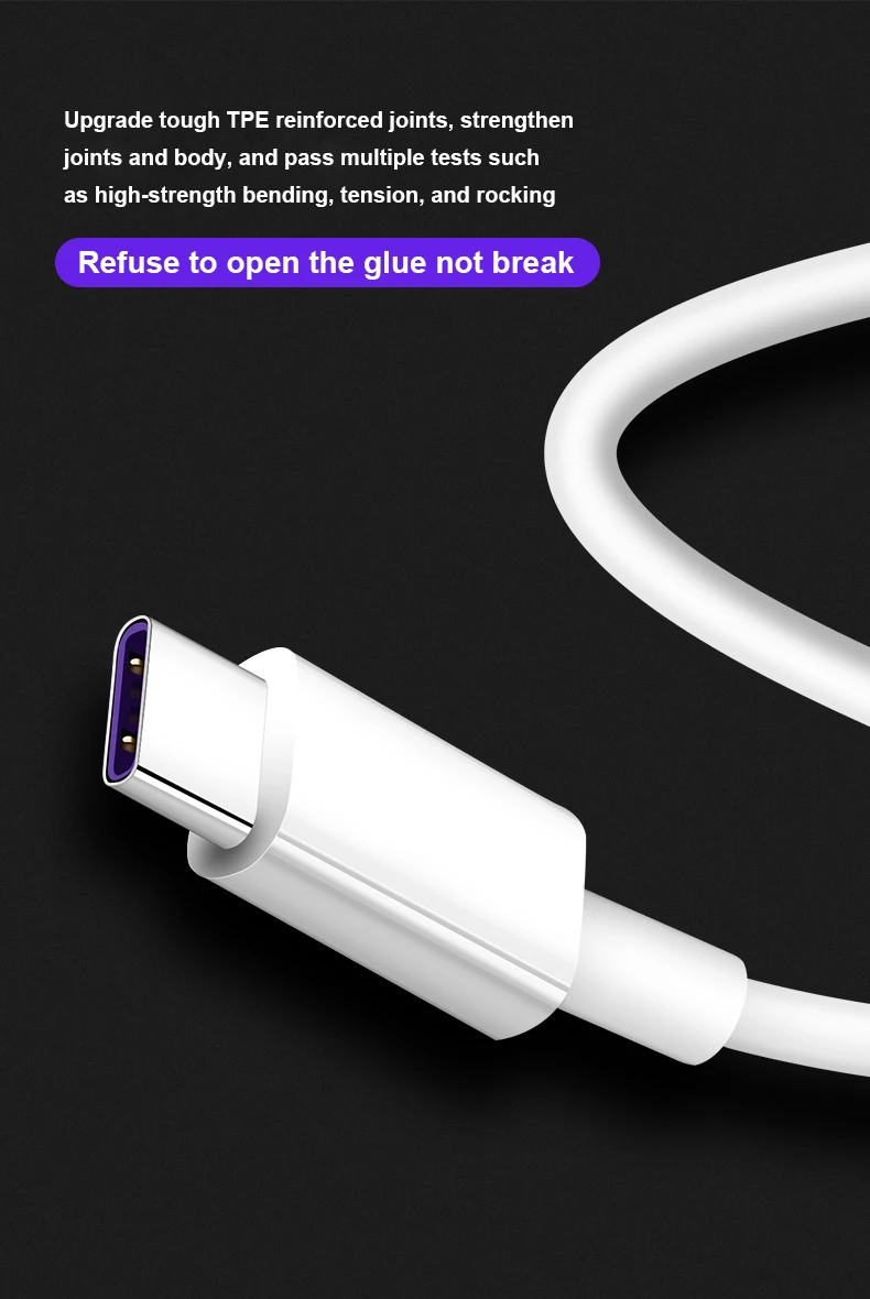 USB C для huawei Super Charge 5A Быстрый usb type C кабель для Xiaomi Redmi K20 Note 7 Быстрая зарядка 3,0 кабель type-C для samsung S9