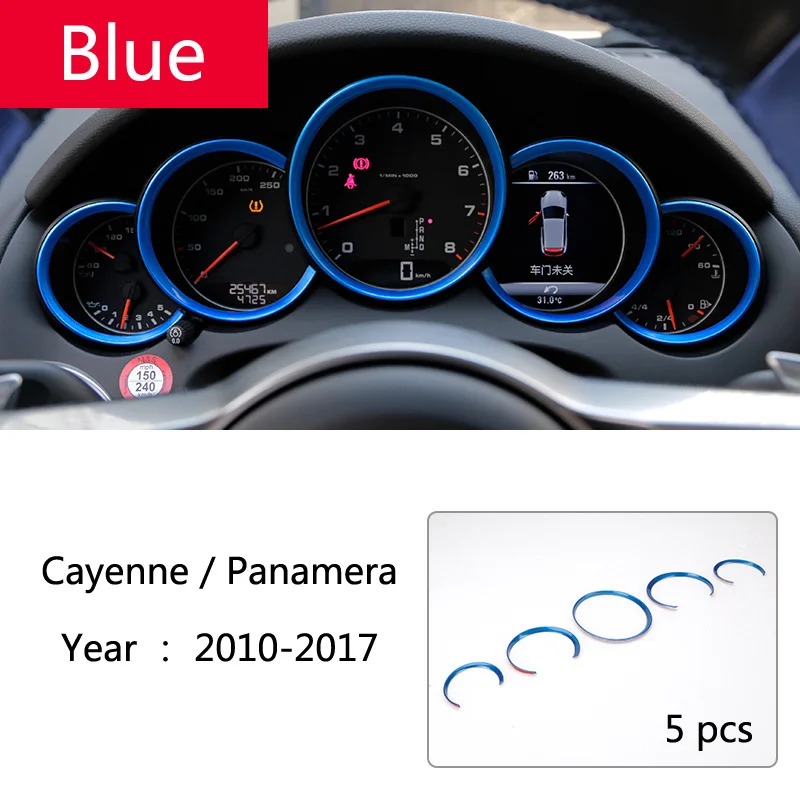 Blue Автомобильный Стайлинг приборной панели декоративная светящаяся гирлянда крышка рамка наклейки для Porsche Macan Cayman Boxster Panamera cayenne аксессуары - Название цвета: Blue