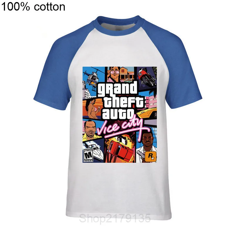 Дропшиппинг Grand Theft Auto Vice City футболка GTA футболки игровые мужские большой высокий