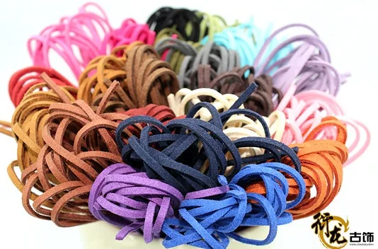 

60m/set (5m/pc 12pcs/set) Mixed Color sale Korean velvet rope Korea cashmere double-sided velvet leather cord cow leather cord