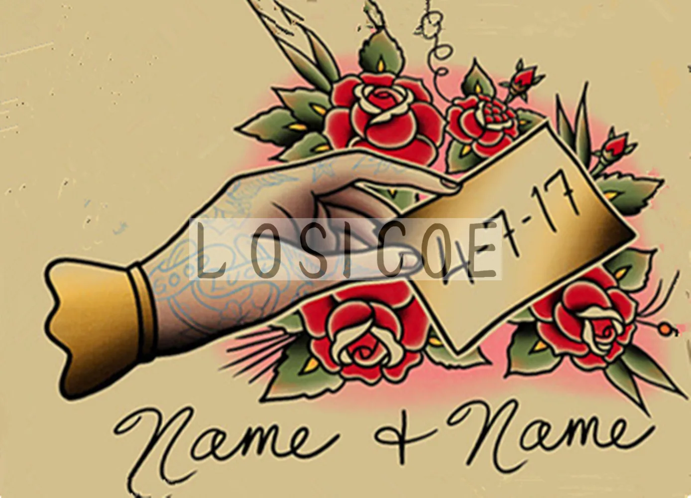 Ностальгический ретро постер из крафт-бумаги креативные татуировки для