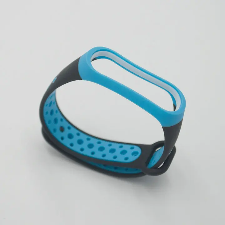 Умный Браслет mi 3 mi 4, ремешок mi band 3, 4, силиконовый ремешок, умный Браслет Для xiaomi band 3, 4, умный браслет, ремешок, стеклянный подарок - Цвет: black blue