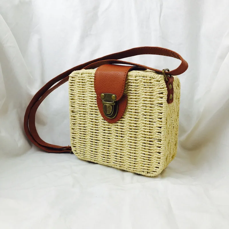 Летняя круглая Соломенная Сумка Пляжная bolso mimbre paja playa sac paille rieten tas torebka wiklinowa osier