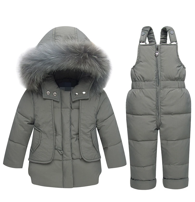 От 2 до 4 лет комплекты детской одежды с мехом енота в русском стиле зимнее пуховое