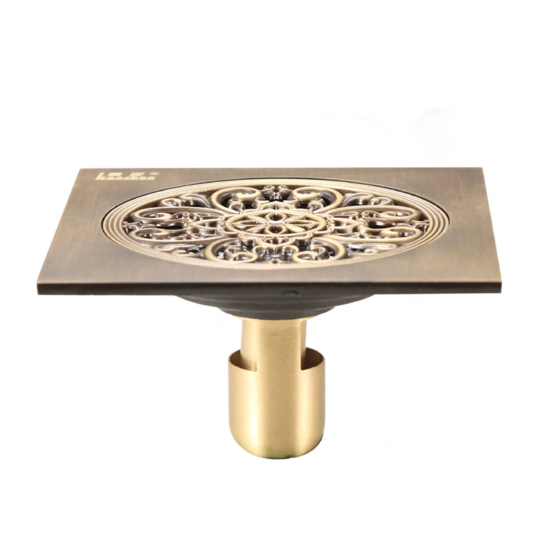 Латунные стоки 15 см квадратные антикварные резьбовые для слива пола ванной кухни