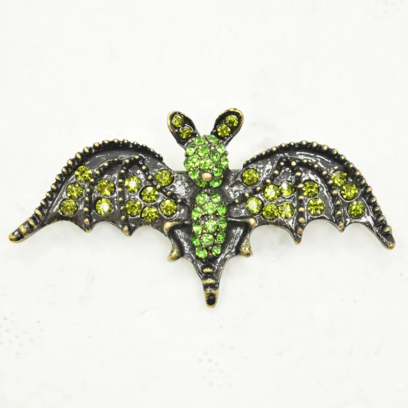 

Fashion Brooch Olivine Rhinestone Bat Pin brooches C003 K4
