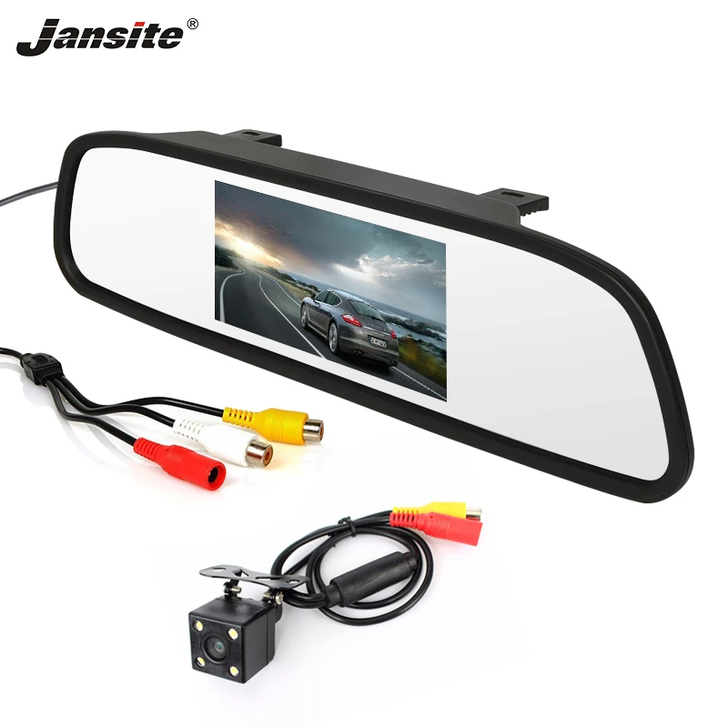 Jansite 4 3 дюймов Автомобильный монитор TFT LCD белый автомобильный заднего вида