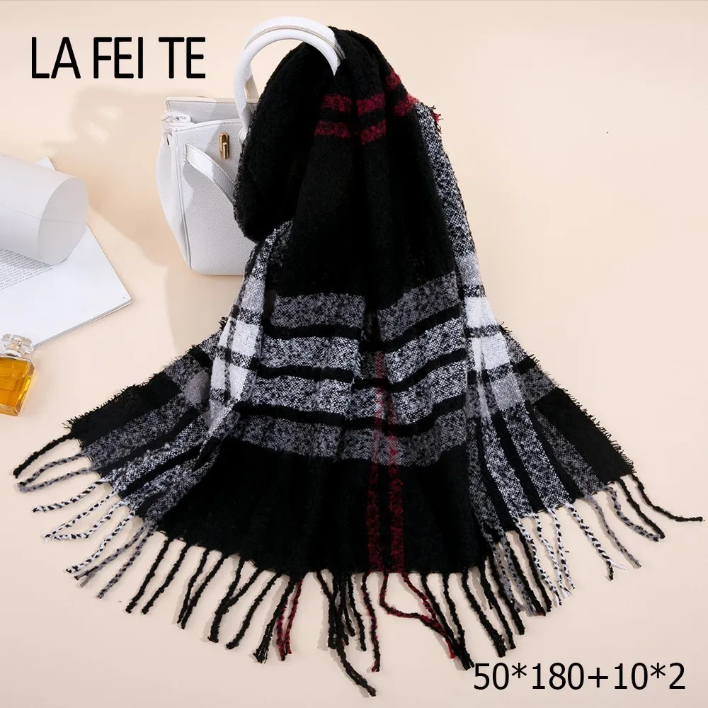 Кашемировый зимний шарф Женские палантины шаль Foulard Femme Шея Пашмина хлопок шерсть