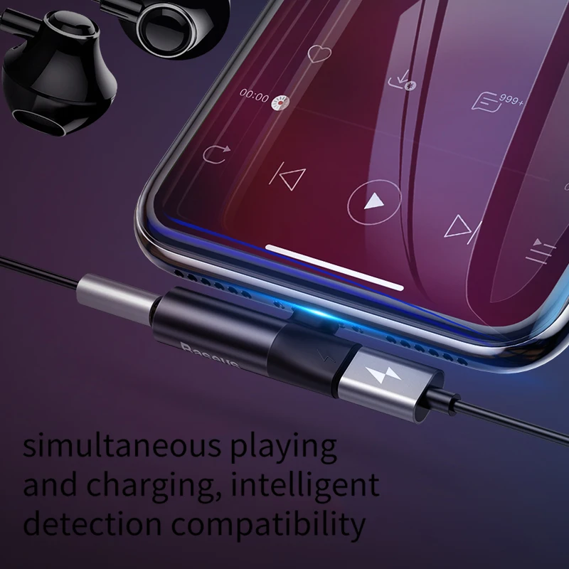 Baseus аудио Aux адаптер для iPhone 11 Pro XS Max XR X 8 7 сплиттер для Lightning до 3,5 мм разъем для наушников OTG адаптер
