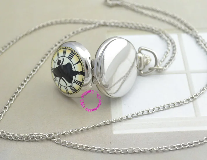 Модные Серебристые эмалевое зеркало черные часы в стране чудес римские для