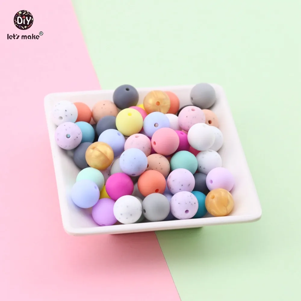 Let's Make 20 мм 10 шт Детские аксессуары пищевые Силиконовые Бусины DIY ювелирные изделия браслет жевательные прорезыватели игрушки для детского подарка Детские Прорезыватели