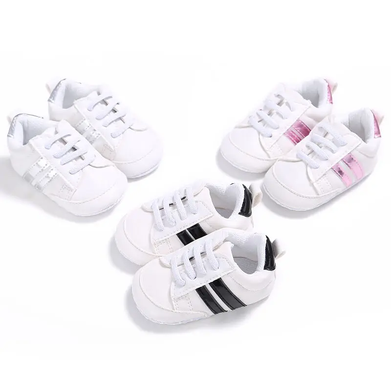 

CANIS Kids Baby Unisex Crib Shoes Lace up Soft Sole Comfort PU Casual Cross tied Lovely Comfortable Prewalker Shoes
