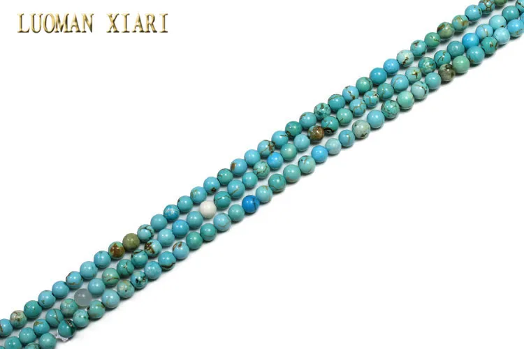 Blue Turquoise Натуральных 3 мм каменных бусин розы кварца кристалл тигровые глаза Агаты для самостоятельного изготовления ювелирных изделий браслет материал Strand 15'' - Цвет: Blue Turquoise