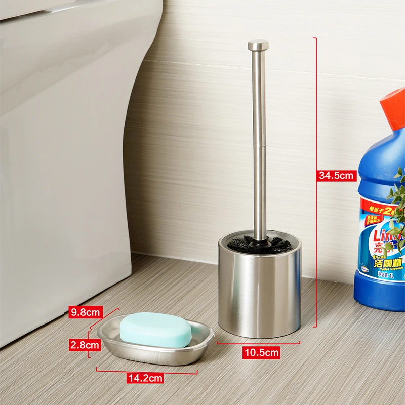 

2 PCS/Set Stainless Steel Toilet Brush Holder Soap Dish Set Bath Accessory Bathroom Set