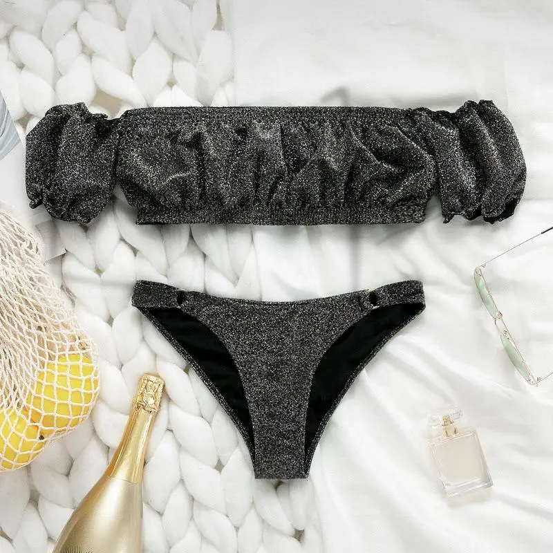 Bikinx, женские бикини с открытыми плечами,, mujer, купальный костюм, пуш-ап, сексуальный купальник, Женский бандо, топ, купальник, женский летний комплект бикини