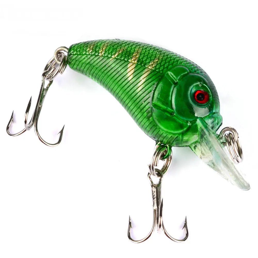 Новый 1 шт. 4.5 СМ/4.2 Г Лазерная Жесткий Crank Рыболовные Приманки Crankbait Крючки 3D Глаза
