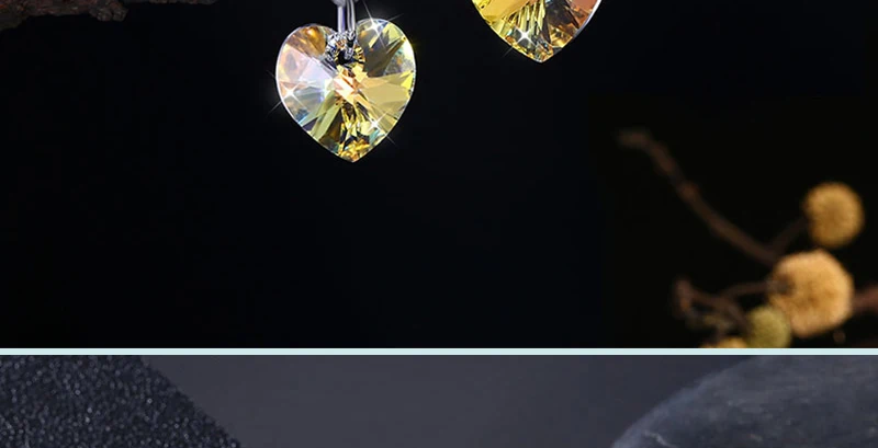 Элегантные серьги в форме сердца с кристаллами Swarovski, 925 пробы, серебро, высокое качество, модный дизайн для женщин, свадебные украшения