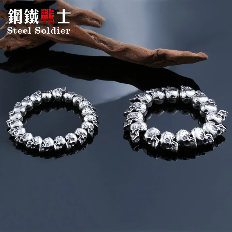 Мужской браслет из нержавеющей стали 316L с изображением черепа|bracelet punk|bracelet punk