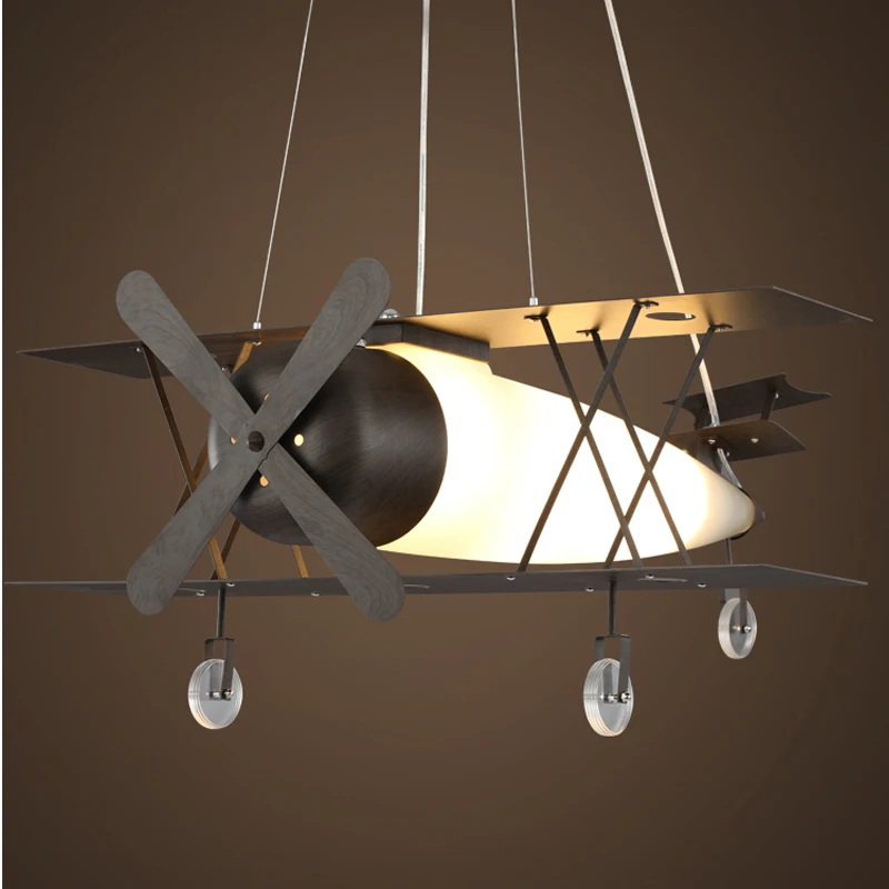 

hanging lamp light fixtures deco enfant chambre vintage aircraft pendant lights Kids children bedroom lustre loft decor lamp
