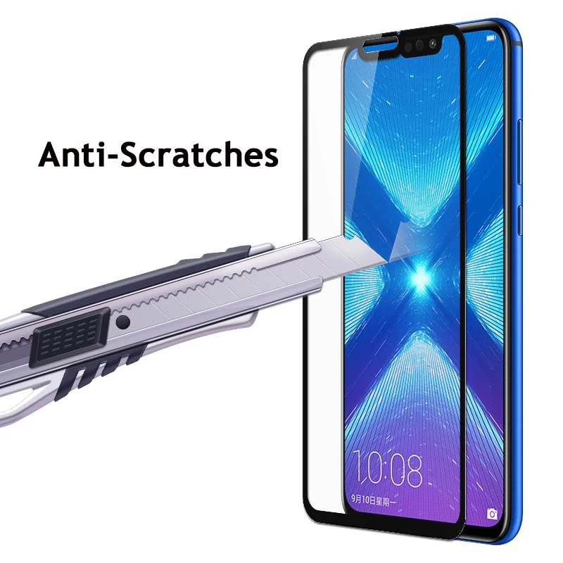 Закаленное стекло с полным покрытием для Huawei Honor 6X 7X 8X 8 9 10 Защитная пленка экрана