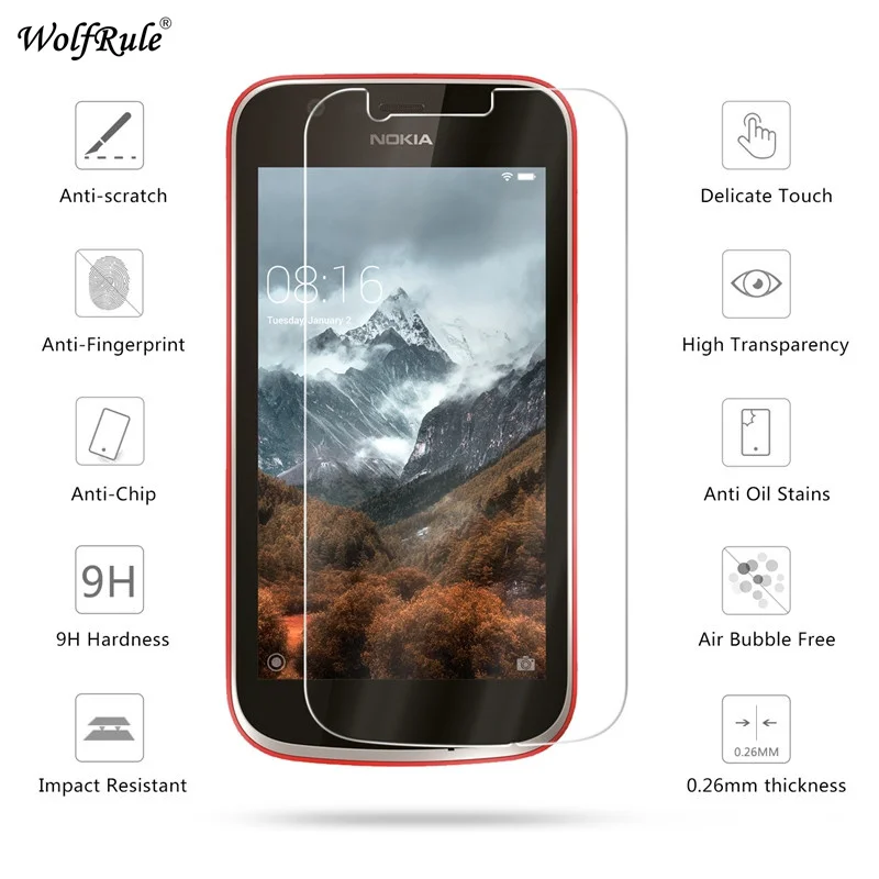 WolfRule 2 шт для стекла Nokia 1 протектор экрана закаленное стекло для Nokia 1 стекло защитная пленка для телефона для Nokia1