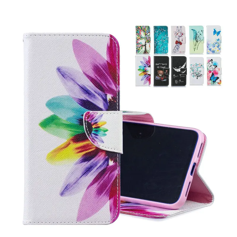 Кожаный чехол с рисунком для Samsung Galaxy Note 10 20 Pro книжка подставкой S20 Ultra S10 Plus S10e