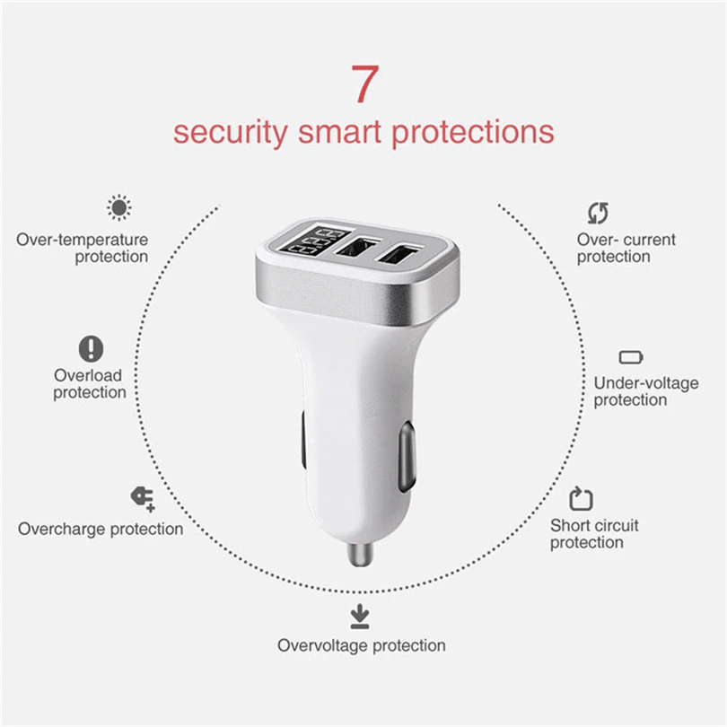 Двойной USB 4.8A автомобильное зарядное устройство Быстрая Адаптивная Зарядка для iPad mini для iPhone 7/7+ 6 S для samsung galaxy Note 3 Мобильный телефон A20
