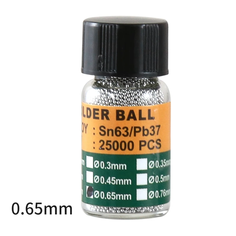 0.65mm Сварочные флюсы BGA реболлинг шарики(0,2 0,25 0,3 0,35 0,4 0,45 0,5 0,55 0,6 0,65) припоя BGA этилированного Для BGA паяльная Ремонт - Цвет: 0.65mm
