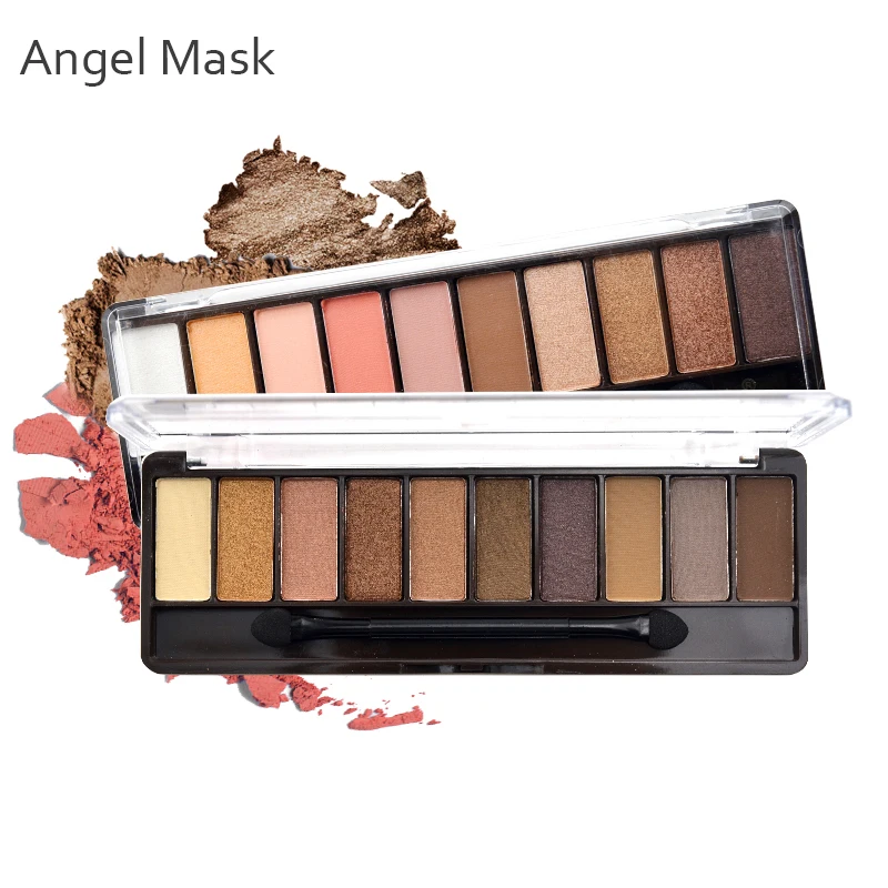 Ангел Маска 10 Цвета палитра теней Shimmer Блеск Glamorous Smokey Eye Shadow с Кисть макияж