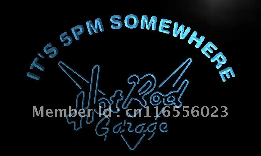 

LA500- It's 5 pm Somewhere Hot Rod Garage Neon Sign home decor crafts