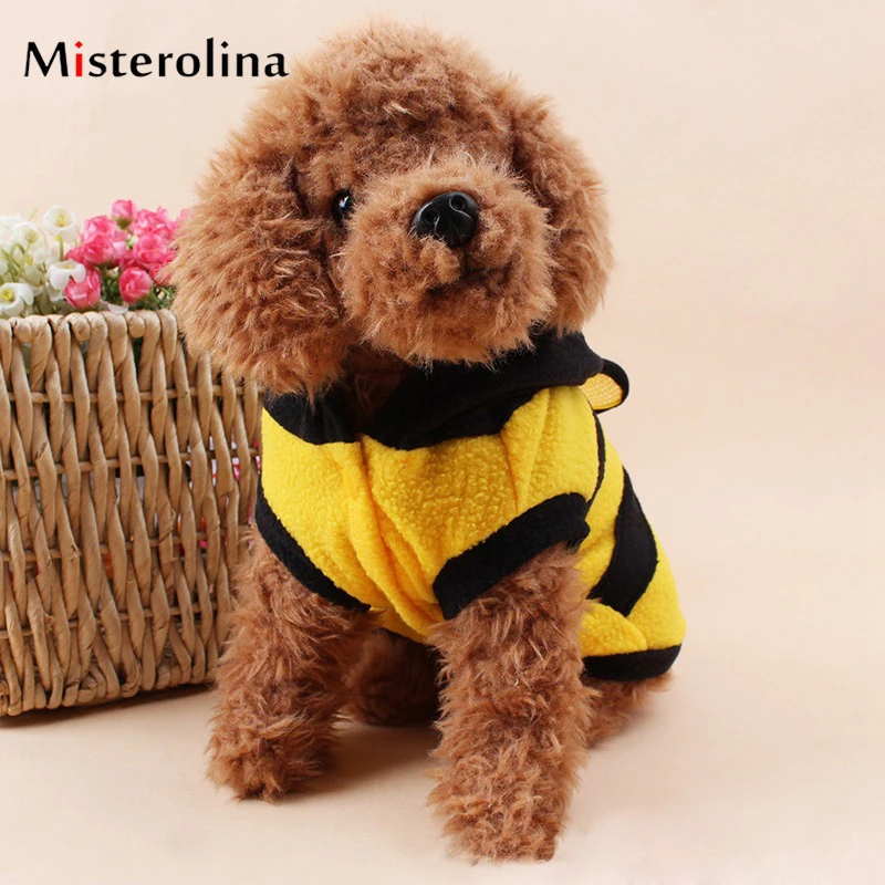 Misterolina, хлопковые толстовки, одежда для собак, дизайн, для питомцев, повседневное милое теплое пальто с Пчелой, одежда для собак,, хит
