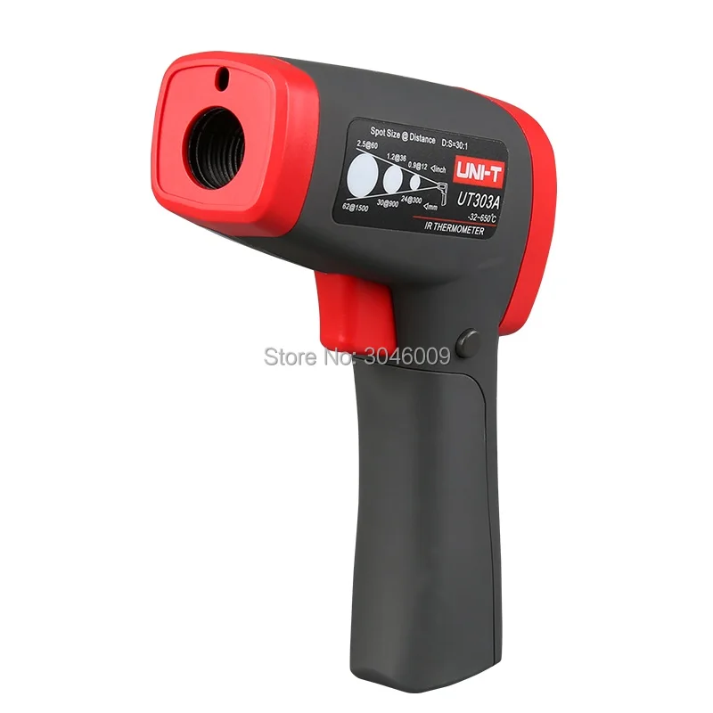 

UNI-T UT303A hand-held infrared thermometer, non-contact industrial electronic thermometer -32 ~ 650 degrees LCD dual backlight