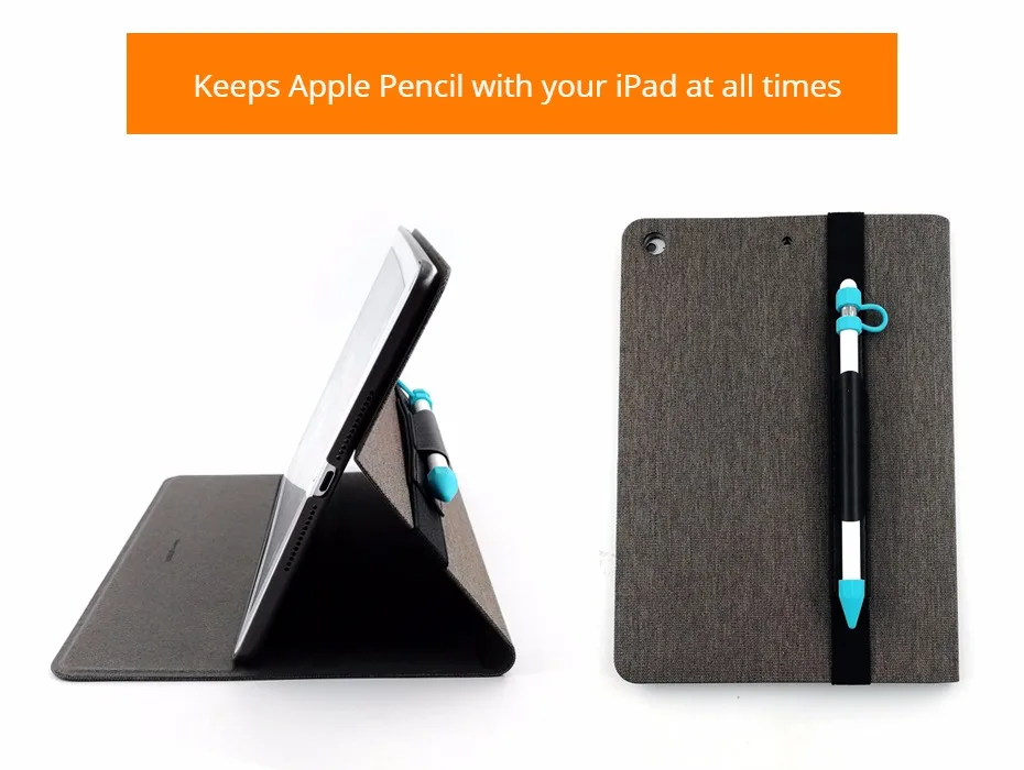 Чехол держатель для Apple Pencil, карман рукав искусственная кожа эластичная лента подходит iPad Pro 10,5 12,9 9,7 ручка с силиконовой кепки крышка