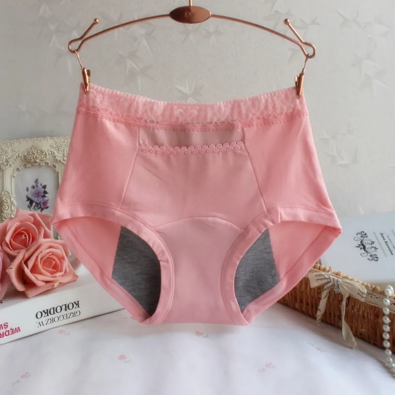 

Women's Physiological Panties One Size Organic Cotton Cycle Period Underwear High Waist Leak-proof Hipster Intimates Briefs