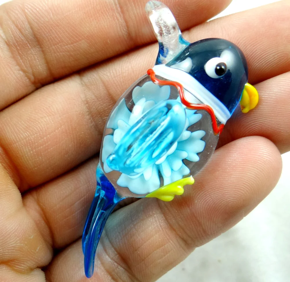 54*27 мм разноцветный Liuli Цветная глазурь стеклянная птица кулон ожерелье