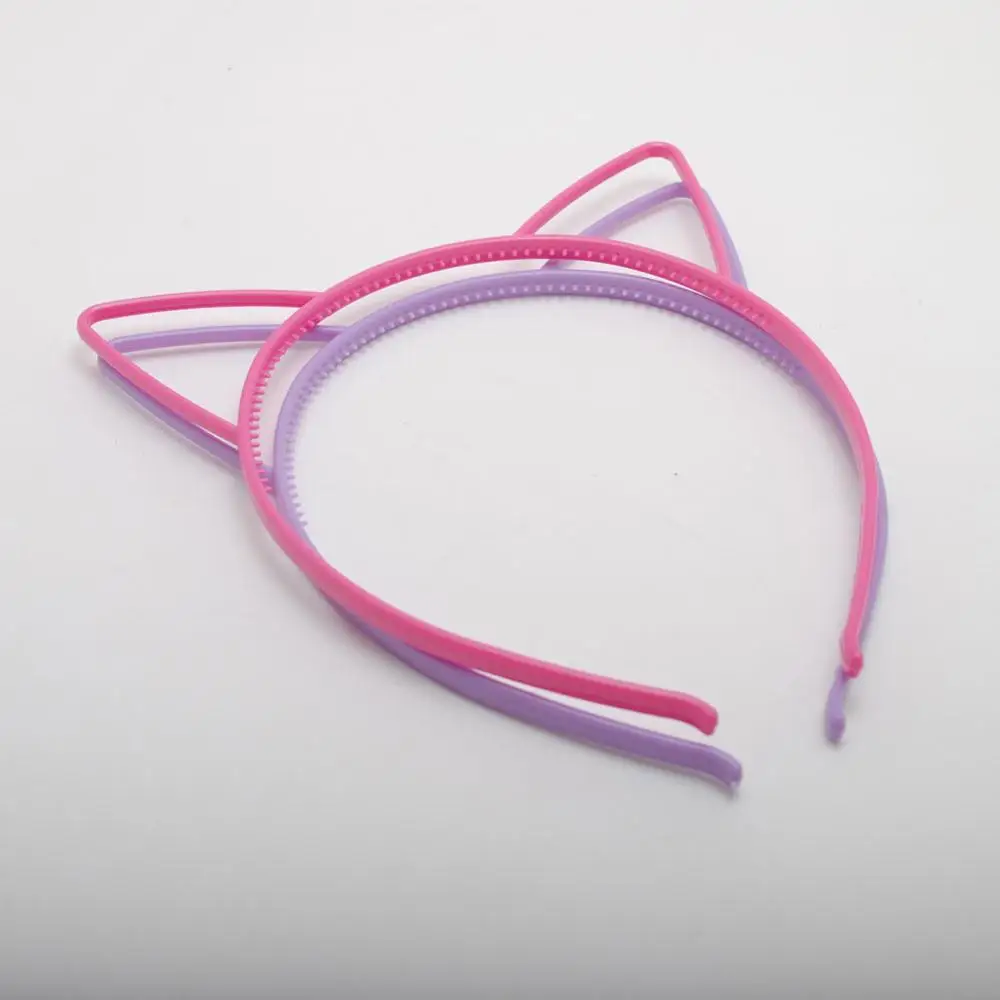4 шт./лот прелестные модные туфли Кот уха Hairbands Для женщин девушек Зубы волос Группа Головные уборы оголовье аксессуары для волос - Цвет: Rose Lavender