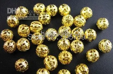 

1000 шт Позолоченные филигранные бусины 8 мм M289