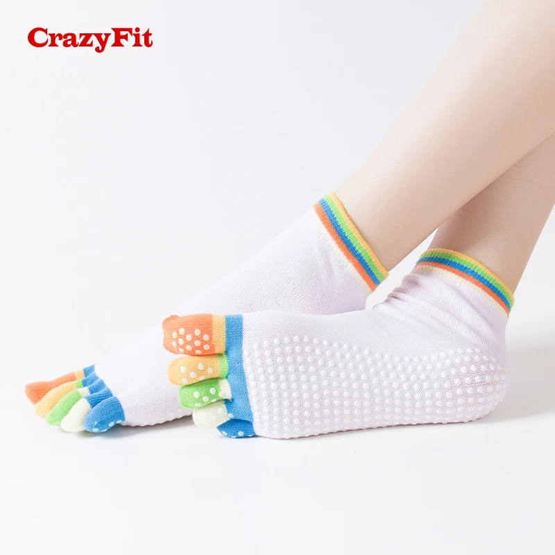 CrazyFit 2018 носки для йоги Нескользящие хлопковые спортивные пилатеса с пятью