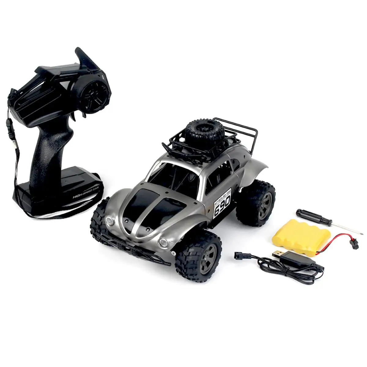 Серебристый 54 см RC автомобиль 1/18 4WD 4x4 вождения автомобиля двойной привод двигателей Bigfoot автомобиль дистанционного управления модель автомобиля внедорожный автомобиль игрушка - Цвет: Серебристый