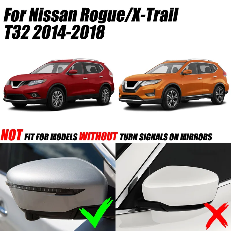 Боковое зеркало для Nissan Rogue X Trail 2014 2015 2016 2017 2018 крыло заднего вида хромированная