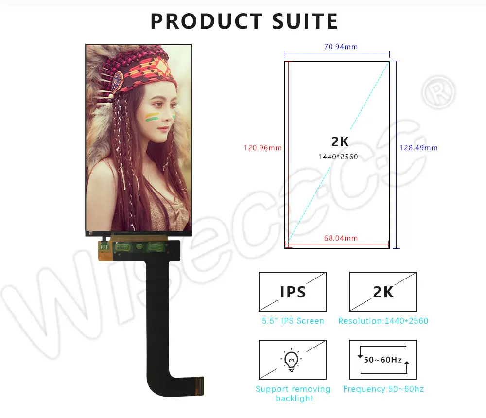 5,5 дюймов 2K ips lcd 1440x2560 экран дисплей с HDMI к MIPI плата контроллера для 3d принтера lcd VR проектор