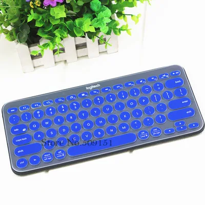 Blue Силиконовая Защитная крышка для клавиатуры для logitech K380 Bluetooth multi-устройства клавиатуры водонепроницаемый беспроводной настольный Пылезащитная пленка - Цвет: Blue