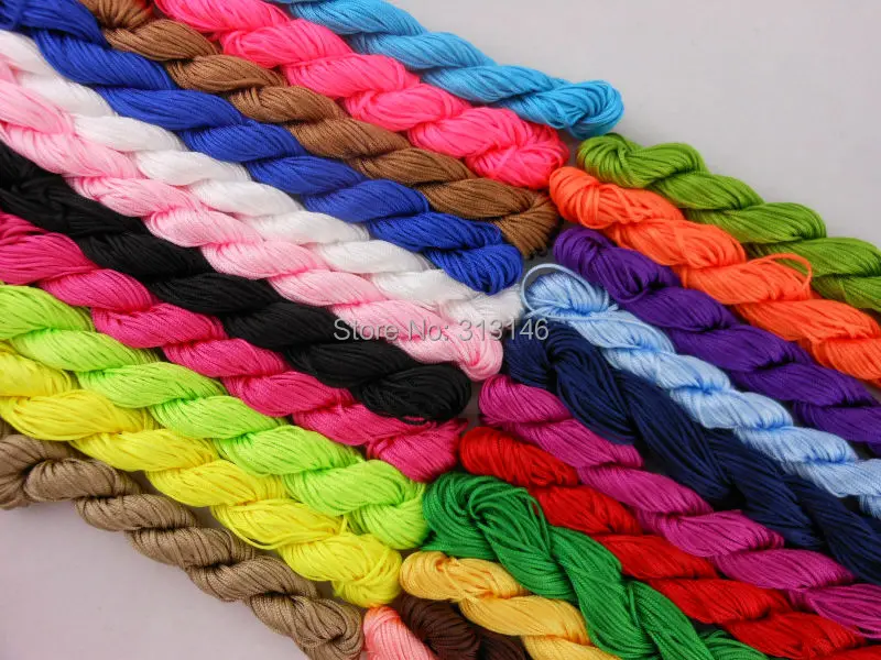22 rolls1.5mm макраме Бисер Rattail Плетеный нейлон Шнуры китайский узел Кумихимо строка Нитки для браслет Шамбала
