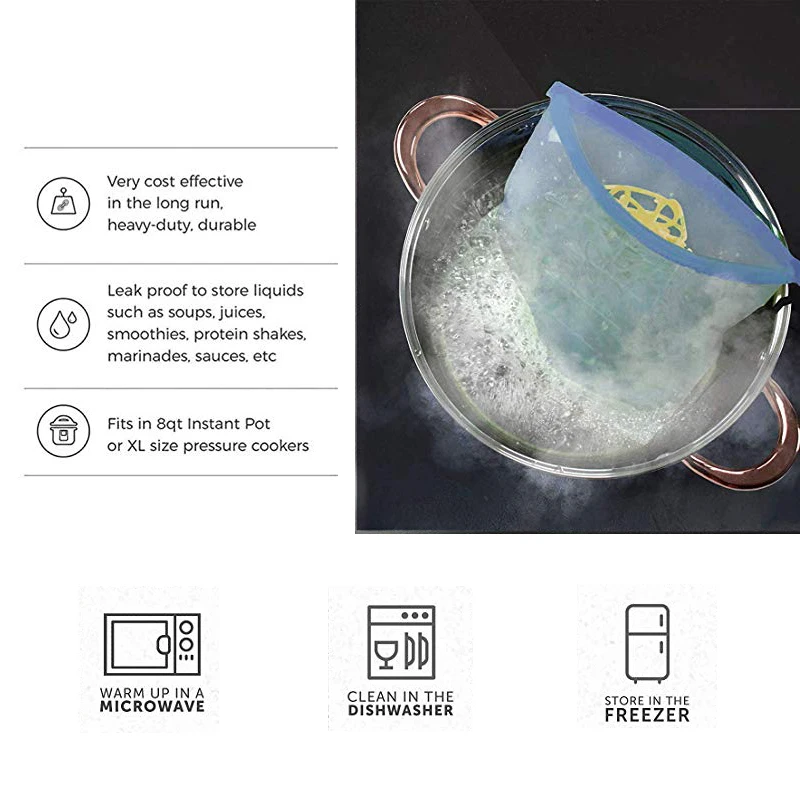 Набор силиконовых контейнеров для хранения пищи многоразовая подставка на