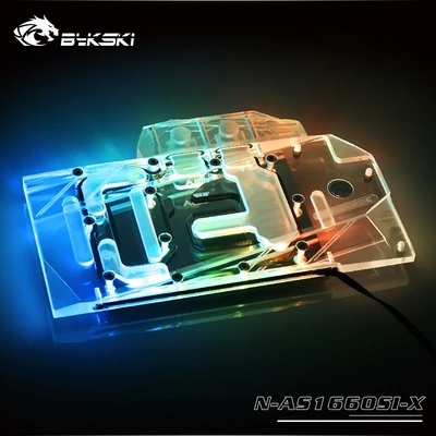Bykski N-AS1660SI-X полный охват GPU водяной блок для VGA ASUS GTX 1660-O6G-SI кулер для видеокарты радиатора