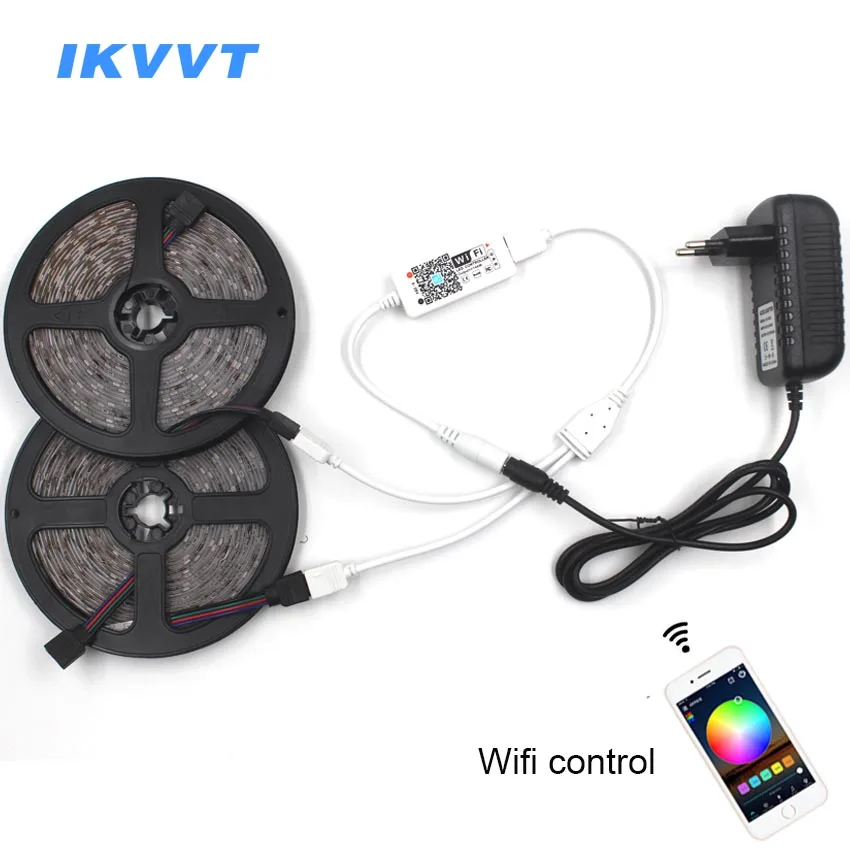 IKVVT RGB Светодиодная лента водонепроницаемая Диодная Тира SMD 2835 лампа гибкий