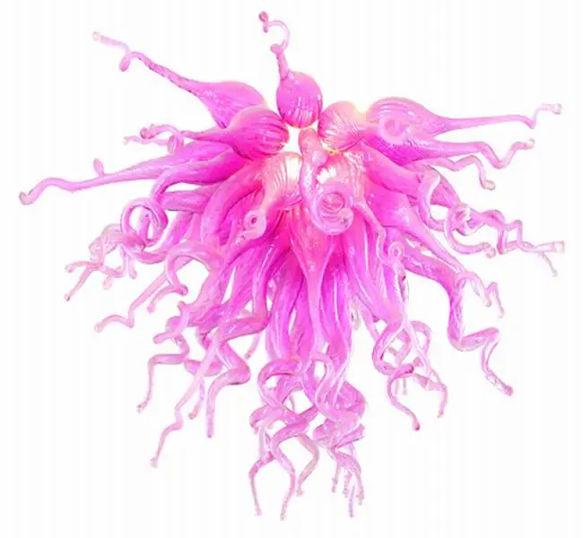 

Bedroom Decorative AC 110V-240V Pink Handmade Blown Glass LED Chandelier