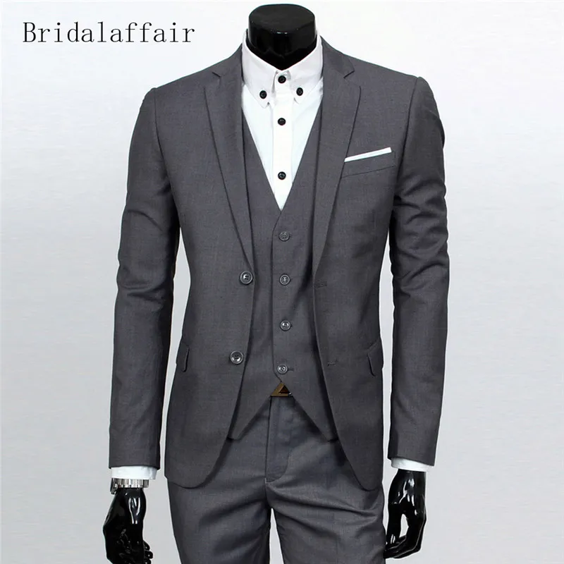 Мужской деловой костюм Bridalaffair темно серый классические мужские костюмы